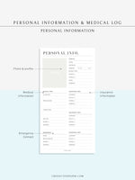 N113 | Personal Information & Medical Log Template