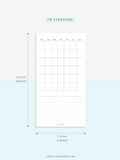 M116 | Basic Monthly Planner Inserts, Bullet Journal Template, MO2P