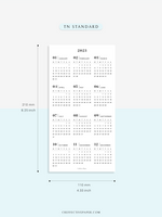 Y104_2023 | 2023 Calendar Planner Inserts Printable