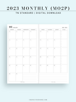 M110_2023 | 2023 Monthly Planner Printable Inserts Template