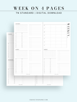W117 | WO4P, Weekly 24-hour Schedule, To-do List Planner Template
