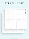W117 | WO4P, Weekly 24-hour Schedule, To-do List Planner Template