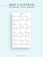 Y104_2023 | 2023 Calendar Planner Inserts Printable