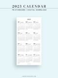 Y104_2023 | 2023 Calendar Planner Inserts Printable