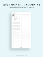 M113_V_2023 | 2023 Monthly Planner Printable (MO1P_Vertical)