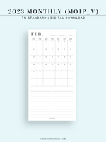M112_2023 | 2023 Monthly Planner Printable Inserts, MO1P