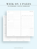 W114 | Week on 4 Pages, Weekly Schedule & Tracker & To-do Planner