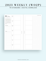 W108_01GX_WO2P_2023 | 2023 Dated Weekly Planner Inserts Printable Template