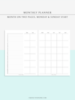 M120 | Basic Monthly Planner, MO2P