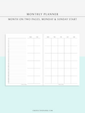 M120 | Basic Monthly Planner, MO2P