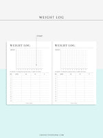 N121-1 | Weight Loss Log, Diet Organizer Template