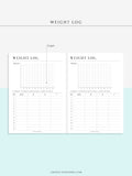 N121-1 | Weight Loss Log, Diet Organizer Template