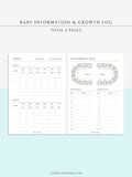 N112 | Baby Info & Growth Log & Vaccination Records Template