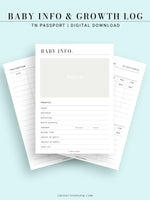 N112 | Baby Info & Growth Log & Vaccination Records Template