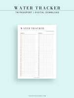 N121-5 | Water Tracker, Monthly Hydration Intake Template
