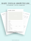 N112 | Baby Info & Growth Log & Vaccination Records Template