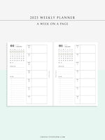 W108_01GX_WO1P_2023 | 2023 Dated Weekly Planner Inserts Printable Template