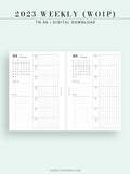 W108_01G_WO1P_2023 | 2023 Dated Weekly Planner Inserts Printable Template