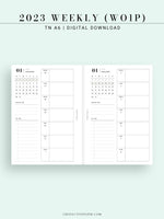 W108_01GX_WO1P_2023 | 2023 Dated Weekly Planner Inserts Printable Template