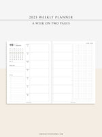 W108_01GX_WO2P_2023 | 2023 Dated Weekly Planner Inserts Printable Template
