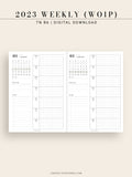 W108_01G_WO1P_2023 | 2023 Dated Weekly Planner Inserts Printable Template