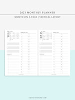 M113_V_2023 | 2023 Monthly Planner Printable (MO1P_Vertical)