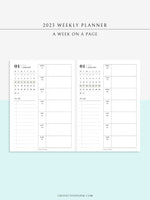 W108_01GX_WO1P_2023 | 2023 Dated Weekly Planner Inserts Printable Template
