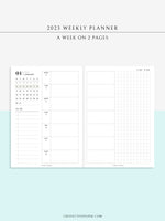 W108_01GX_WO2P_2023 | 2023 Dated Weekly Planner Inserts Printable Template