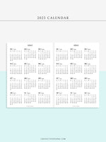 Y104_2023 | 2023 Calendar Planner Inserts Printable