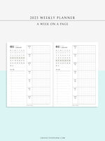 W108_01G_WO1P_2023 | 2023 Dated Weekly Planner Inserts Printable Template