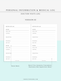 N113 | Personal Information & Medical Log Template