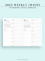 W108_01G_WO1P_2023 | 2023 Dated Weekly Planner Inserts Printable Template