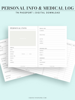 N113 | Personal Information & Medical Log Template