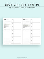 W108_01GX_WO1P_2023 | 2023 Dated Weekly Planner Inserts Printable Template