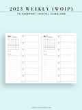 W108_01GX_WO1P_2023 | 2023 Dated Weekly Planner Inserts Printable Template
