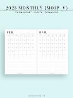 M112_2023 | 2023 Monthly Planner Printable Inserts, MO1P