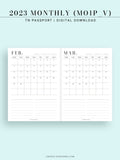 M112_2023 | 2023 Monthly Planner Printable Inserts, MO1P