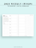 W108_01GX_WO2P_2023 | 2023 Dated Weekly Planner Inserts Printable Template