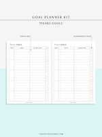 T101 | Goal Setting Planner Bundle Template for Business and Personal