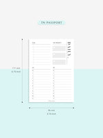 D113 | 24-hour Daily Schedule Planner Inserts Printable Template