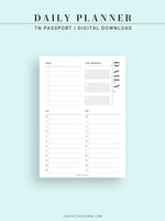 D113 | 24-hour Daily Schedule Planner Inserts Printable Template