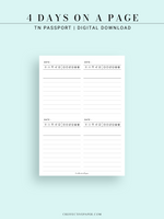 D116 | 4 Days on a Page, Daily Journal & Planner
