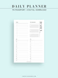 D113 | 24-hour Daily Schedule Planner Inserts Printable Template