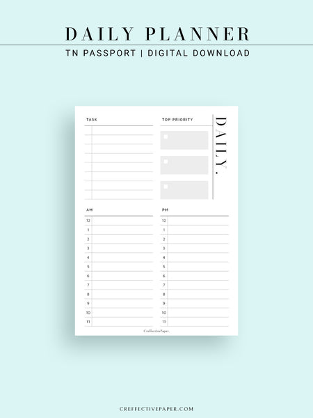 D113 | 24-hour Daily Schedule Planner Inserts Printable Template ...