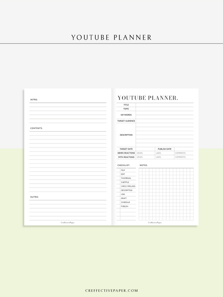 N131-3 | YouTube Contents Planner – CreffectivePaper