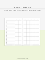 M120 | Basic Monthly Planner, MO2P