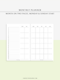 M120 | Basic Monthly Planner, MO2P