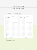 D111_DO1P | Day on a Page, Daily Planner Inserts Template