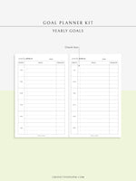 T101 | Goal Setting Planner Bundle Template for Business and Personal