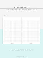 N120 | All-round Grid Notes Template, Printable Bullet Journal Inserts